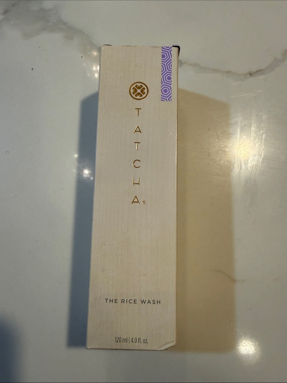 Tatcha Gentle Rice Wash Body Cleanser - Cream & Purple Accents